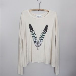 WILDFOX feather boxy long sleeve